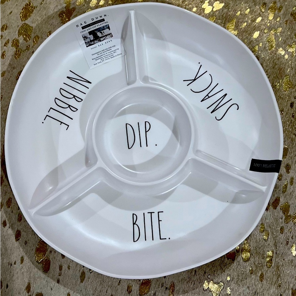 Rae Dunn White Divided Snack Tray